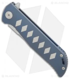 Reate Knives Reate K-2 Frame Lock Knife Blue Ti W/ Silver Diamonds (3.8" Satin) -Knife Discounts Store Reate K 2 blue ti silver diamonds satin BHQ 74966 er spine