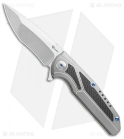 Reate Knives Reate K-4 Frame Lock Flipper Knife Titanium/Carbon Fiber (3.75" Satin)