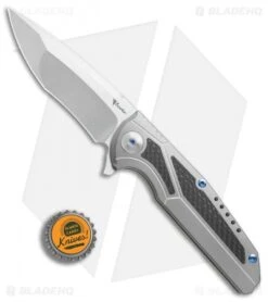 Reate Knives Reate K-4 Frame Lock Flipper Knife Titanium/Carbon Fiber (3.75" Satin) -Knife Discounts Store Reate K 4 ti cf satin BHQ 75003 er bottlecap