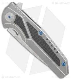 Reate Knives Reate K-4 Frame Lock Flipper Knife Titanium/Carbon Fiber (3.75" Satin) -Knife Discounts Store Reate K 4 ti cf satin BHQ 75003 er spine