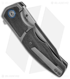 Reate Knives Reate Kirby Lambert Mini Crossroads Knife Black Micarta (3.3" Satin M390) -Knife Discounts Store Reate Kirby Lambert Mini Crossroads Knife Black Micarta 3in Satin M390 BHQ 143688 td side