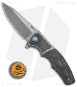 Reate Knives Reate Kirby Lambert Mini Crossroads Knife Black Micarta (3.3" Satin M390) -Knife Discounts Store Reate Kirby Lambert Mini Crossroads Knife Black Micarta 3in Satin M390 BHQ 143688 td size