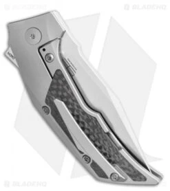 Reate Knives Bharucha T3000 Carbon Fiber Bead Blast (3" Satin) -Knife Discounts Store Reate Knives Bharucha T3000 Carbon Fiber Bead Blast 3in Satin BHQ 115090 LS Side