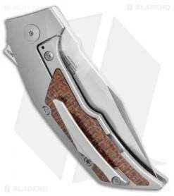 Reate Knives Bharucha T3000 Frame Lock Knife Brown Micarta/Ti (3" Satin) -Knife Discounts Store Reate Knives Bharucha T3000 Frame Lock Knife Brown Micarta Ti 3in Satin BHQ 115093 LS Side
