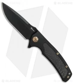 Reate Knives Mini Horizon-D Knife Black Ti W/Carbon Fiber Inlay (3.4" Black)