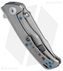 Reate Knives New Torrent Frame Lock Knife Bead Blast Titanium (3.6" Satin/SW) -Knife Discounts Store Reate Knives New Torrent FL BB Ti Satin SW BHQ 83615 jr side