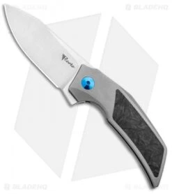 Reate Knives Reate Tashi Bharucha T2500 Frame Lock Flipper Knife Marble CF (2.5" Satin)