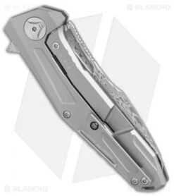 Reate Knives Reate K-3 Tanto Frame Lock Flipper Knife Ti/Mokuti (3.875" Damasteel) 6 Reate Knives Reate K-3 Tanto Frame Lock Flipper Knife Ti/Mokuti (3.875" Damasteel) -Knife Discounts Store Reate tanto K 3 ti mokuti damasteel BHQ 74979 jr side