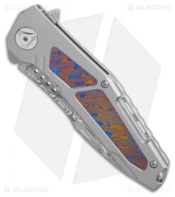 Reate Knives Reate K-3 Tanto Frame Lock Flipper Knife Ti/Mokuti (3.875" Damasteel) 5 Reate Knives Reate K-3 Tanto Frame Lock Flipper Knife Ti/Mokuti (3.875" Damasteel) -Knife Discounts Store Reate tanto K 3 ti mokuti damasteel BHQ 74979 jr spine