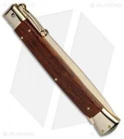 Frank B 11" Italian Stiletto Swinguard Gold Plated Snakewood (5" Dagger) -Knife Discounts Store SKM AB 11in Stiletto Dagger Gold Snakewood BP 19245 jr side