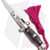 SKM Italian Stiletto Keychain Automatic Knife Brown/Pink (1.125" Satin)