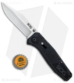 SOG Flare Clip Point Assisted Opening Knife (3.5" Satin) FLA1001-CP -Knife Discounts Store SOG Flare CP Assisted Satin FLA1001 CP BHQ 80610 jr bottlecap