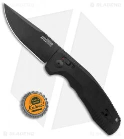 SOG Knives SOG-TAC AU Drop Point Automatic Knife Black Aluminum (3.4" Black) -Knife Discounts Store SOG Knives SOG TAC AU Auto Black Black BHQ 119258 jr bottlecap