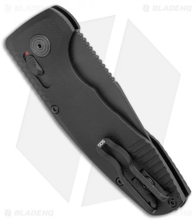 SOG Knives SOG-TAC AU Compact Automatic Knife Black (3" Black Serr) 3 SOG Knives SOG-TAC AU Compact Automatic Knife Black (3" Black Serr) - Image 3