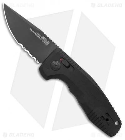 SOG Knives SOG-TAC AU Compact Automatic Knife Black (3" Black Serr) 1 SOG Knives SOG-TAC AU Compact Automatic Knife Black (3" Black Serr)