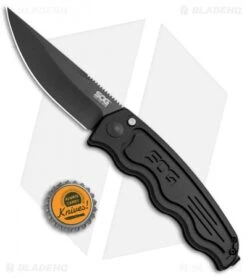 SOG-TAC Clip Point Automatic Knife (3.5" Black) ST-02 -Knife Discounts Store SOG TAC Clip Point Black ST 02 BHQ 7512 jr bottlecap 2