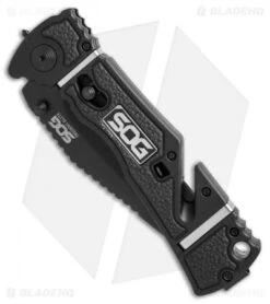 SOG Trident Elite Clip Point Spring Assisted Knife (3.7" Black) TF102 -Knife Discounts Store SOG trident elite clip point black TF102 BHQ 21597 er spine