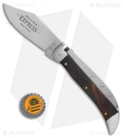 Schatt & Morgan Express Automatic Knife Brown Curly Maple Wood (4.25" Satin) -Knife Discounts Store Schatt Morgan Express auto brown curly maple wood satin BHQ 74052 er bottlecap