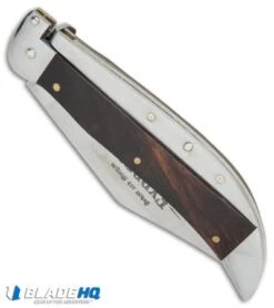 Schatt & Morgan Express Automatic Knife Brown Curly Maple Wood (4.25" Satin) -Knife Discounts Store Schatt Morgan Express auto brown curly maple wood satin BHQ 74052 er spine