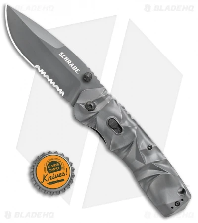 Schrade MAGIC Dual Action Spring Assisted Knife Gray (3.375" Gray Serr) SCHA12S 3 Schrade MAGIC Dual Action Spring Assisted Knife Gray (3.375" Gray Serr) SCHA12S - Image 3