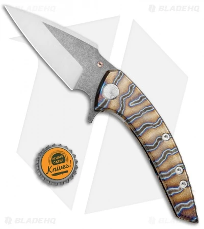 Sergey Rogovets Knives Model 113 Flipper Knife Ti (3.5" Acid SW/ Satin) 5 Sergey Rogovets Knives Model 113 Flipper Knife Ti (3.5" Acid SW/ Satin) - Image 5