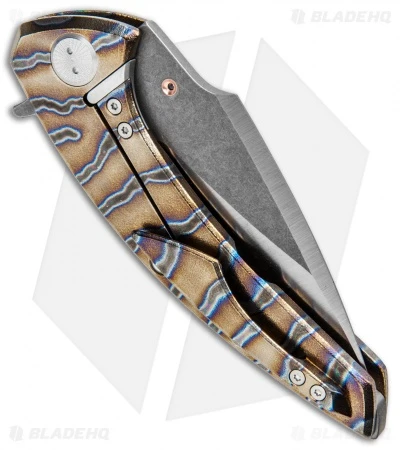 Sergey Rogovets Knives Model 113 Flipper Knife Ti (3.5" Acid SW/ Satin) 3 Sergey Rogovets Knives Model 113 Flipper Knife Ti (3.5" Acid SW/ Satin) - Image 3