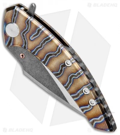 Sergey Rogovets Knives Model 113 Flipper Knife Ti (3.5" Acid SW/ Satin) 2 Sergey Rogovets Knives Model 113 Flipper Knife Ti (3.5" Acid SW/ Satin) - Image 2