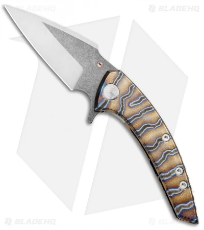 Sergey Rogovets Knives Model 113 Flipper Knife Ti (3.5" Acid SW/ Satin) 1 Sergey Rogovets Knives Model 113 Flipper Knife Ti (3.5" Acid SW/ Satin)