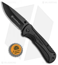 Smith & Wesson Drop Point Spring Assisted Knife (3" Black) 1084304 -Knife Discounts Store Smith Wesson SA DP Black 1084304 BHQ 80710 jr bottlecap