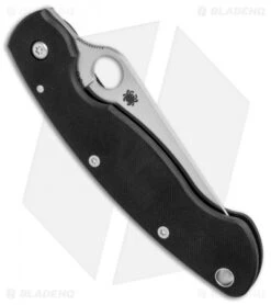 Spyderco Military Left-Hand Liner Lock Knife Black G-10 (4" Satin S30V) C36GPLE -Knife Discounts Store Spyderco Military Left Hand black G10 satin BHQ 7164 er side 2