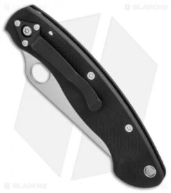 Spyderco Military Left-Hand Liner Lock Knife Black G-10 (4" Satin S30V) C36GPLE -Knife Discounts Store Spyderco Military Left Hand black G10 satin BHQ 7164 er spine