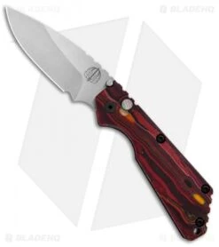 Strider + Pro-Tech SnG Automatic Knife Red/Orange Grain Micarta (3.5" Stonewash)