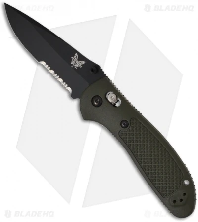 Benchmade Griptilian AXIS Lock Knife Olive Drab (3.45" Black Serr) 551SBKOD 1 Benchmade Griptilian AXIS Lock Knife Olive Drab (3.45" Black Serr) 551SBKOD