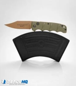 Boker Desert Warrior Kalashnikov Bowie Automatic Knife OD Green (D2 Copper) -Knife Discounts Store boker kalashnikov desert warrior bowie BHQ 17106 box dl 2