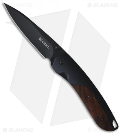 CRKT Delegate EDC Knife W/ Cocobolo Handle (3.125" Black Plain) 1055W 1 CRKT Delegate EDC Knife W/ Cocobolo Handle (3.125" Black Plain) 1055W