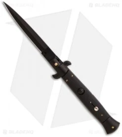 Frank B 9" Italian Stiletto Automatic Knife Tactical Black (4" Black Dagger)