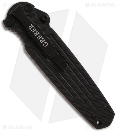 Gerber Covert Spring Assisted Knife Drop Point (3.75" Black Serr) 22-41966 2 Gerber Covert Spring Assisted Knife Drop Point (3.75" Black Serr) 22-41966 - Image 2