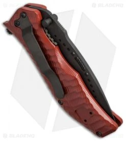 HTM Darrel Ralph Gun Hammer Bowie Spring Assisted Knife Red (3.5" Black) 5 HTM Darrel Ralph Gun Hammer Bowie Spring Assisted Knife Red (3.5" Black) -Knife Discounts Store htm gun hammer assist crimson red dlc r cm side