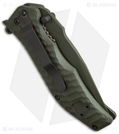 HTM Darrel Ralph Gun Hammer Bowie Spring Assisted Knife OD Green (3.5" OD Green) 3 HTM Darrel Ralph Gun Hammer Bowie Spring Assisted Knife OD Green (3.5" OD Green) - Image 3