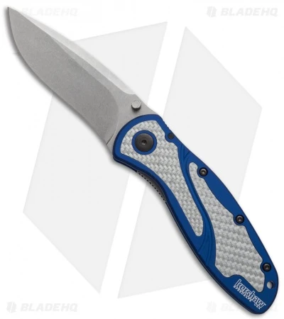 Kershaw Blur Assisted Opening Knife Blue/Twill (3.375" Stonewash) 1670NBS30V 1 Kershaw Blur Assisted Opening Knife Blue/Twill (3.375" Stonewash) 1670NBS30V