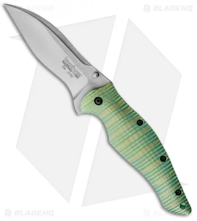 Kershaw Bump Assisted Opening Knife Green Titanium (3.5" Satin) 1590GR 1 Kershaw Bump Assisted Opening Knife Green Titanium (3.5" Satin) 1590GR