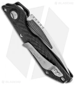 Marfione Custom DOC Killswitch Automatic Knife Carbon Fiber (3.75" Tri Tone) -Knife Discounts Store microtech doc killswitch hand ground tri tone stonewash carbon fiber side