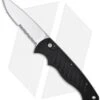 Piranha Black P-1 Pocket Automatic Knife (3.2" Mirror Serr)