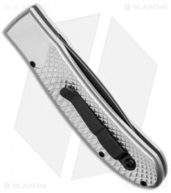 Piranha Toxin Automatic Knife Silver (3.75" Black Serr) -Knife Discounts Store piranha toxin silver tactical ser side cm