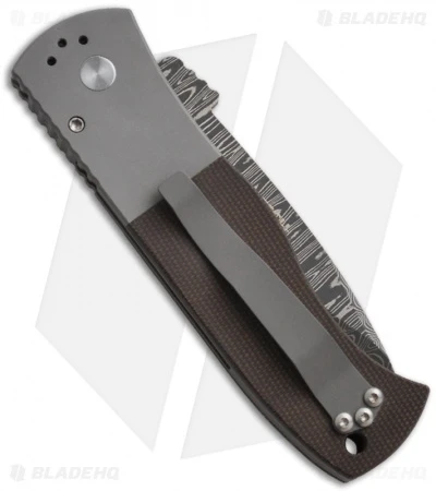 Emerson Pro-Tech Steel Custom CQC-7A Automatic Knife W/ Micarta (Damascus) 2 Emerson Pro-Tech Steel Custom CQC-7A Automatic Knife W/ Micarta (Damascus) - Image 2