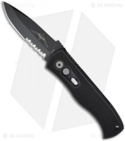 Emerson Pro-Tech CQC7-A Spear Point Auto Knife W/ Knurl (3.25" Black Serr)