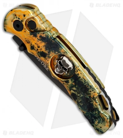 Pro-Tech Lerch TR-5 Skull Custom Spring Assisted Knife Splash (3.25" Black) 2 Pro-Tech Lerch TR-5 Skull Custom Spring Assisted Knife Splash (3.25" Black) - Image 2