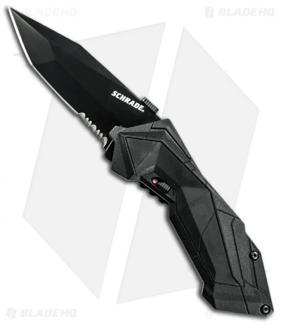 Schrade SCHA3BS Black Tanto MAGIC Spring Assisted Knife (2.9" Black Serr) 1 Schrade SCHA3BS Black Tanto MAGIC Spring Assisted Knife (2.9" Black Serr)