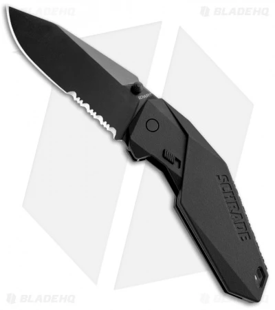 Schrade SCHA5BS Clip Point Spring Assisted Knife (3.375" Black Serr) 1 Schrade SCHA5BS Clip Point Spring Assisted Knife (3.375" Black Serr)