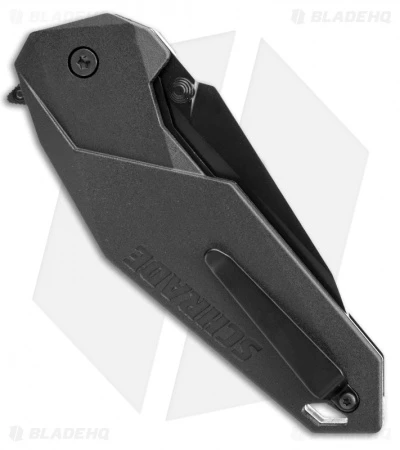 Schrade SCHA5BS Clip Point Spring Assisted Knife (3.375" Black Serr) 2 Schrade SCHA5BS Clip Point Spring Assisted Knife (3.375" Black Serr) - Image 2